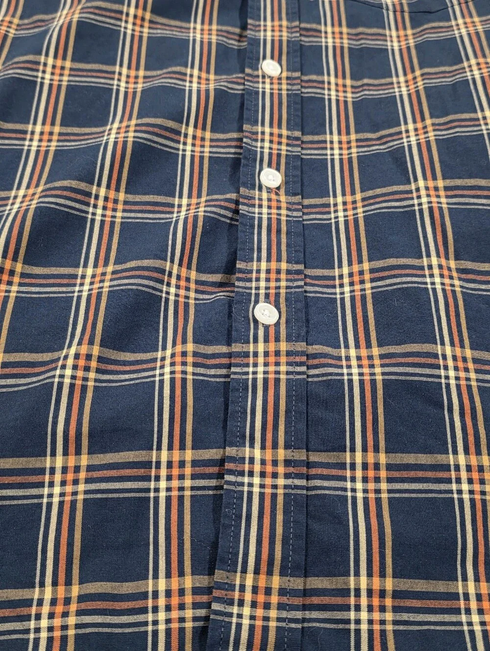 (M) Men's J. Crew Casual Button-Down Shirt Plaid All Cotton Slim Flex Fit Blue